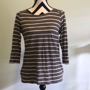 Loft women’s striped 3/4 sleeve shirt